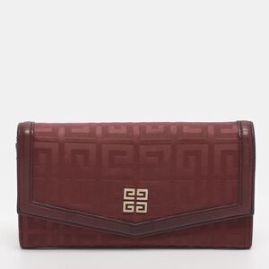 Givenchy Burgundy Nylon Monogram And Leather Continental Wallet